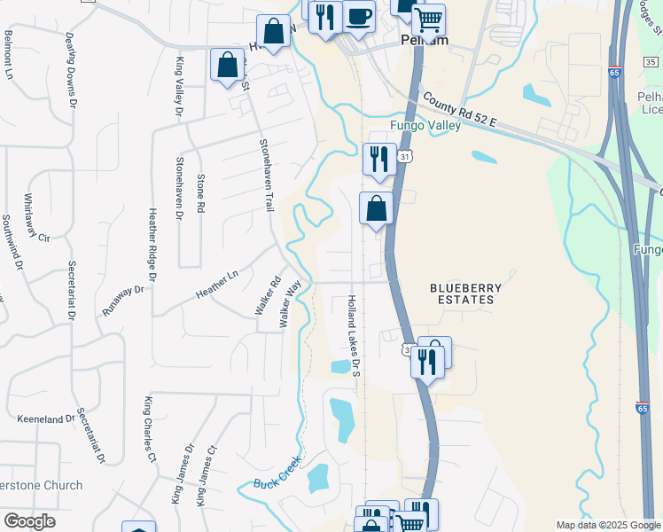 map of restaurants, bars, coffee shops, grocery stores, and more near 110 Holland Circle in Pelham