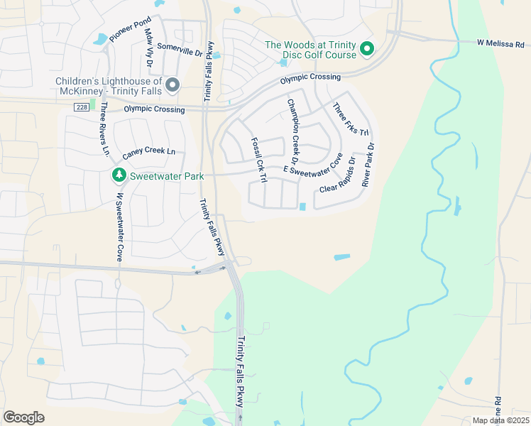 map of restaurants, bars, coffee shops, grocery stores, and more near 7505 Fossi Creek in McKinney