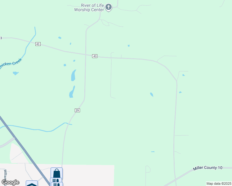 map of restaurants, bars, coffee shops, grocery stores, and more near 4084 Miller County 43 in Fouke