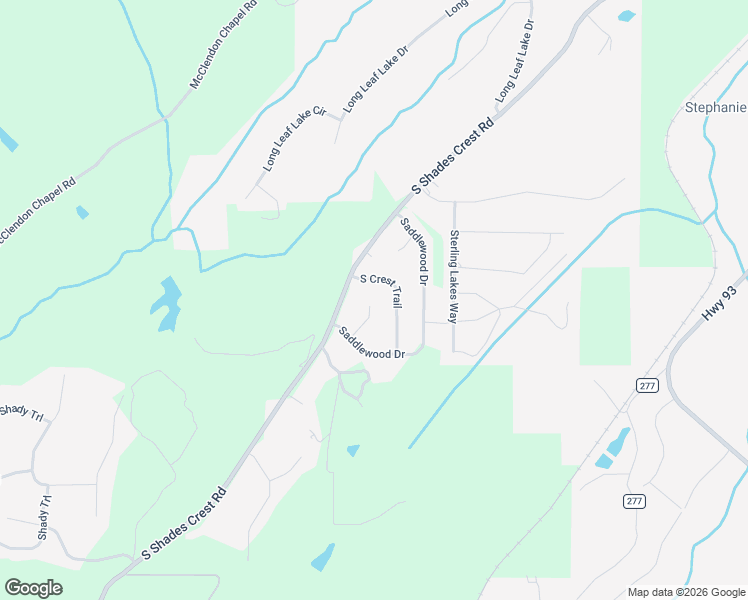 map of restaurants, bars, coffee shops, grocery stores, and more near 7709 South Crest Trail in Bessemer