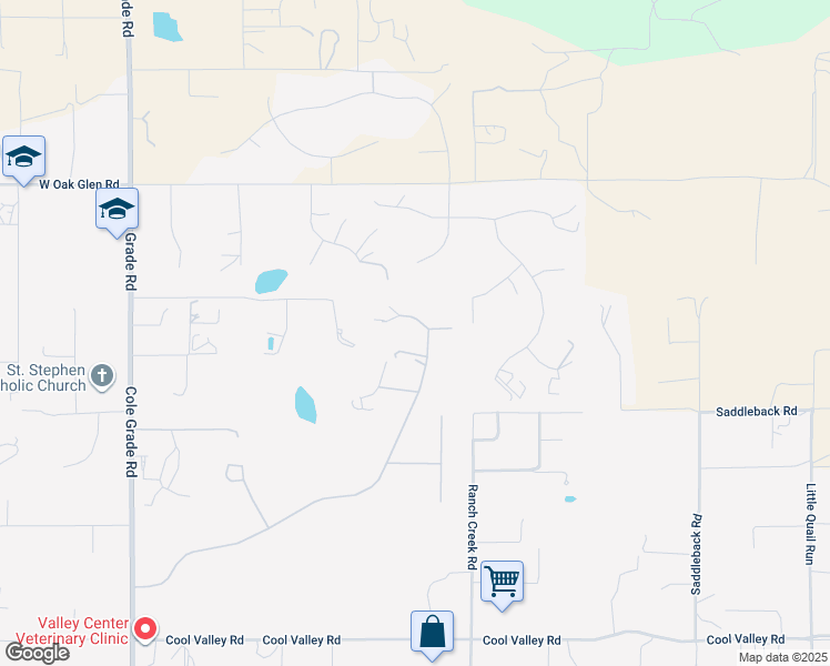 map of restaurants, bars, coffee shops, grocery stores, and more near 14786 Cool Valley Ranch Road in Valley Center