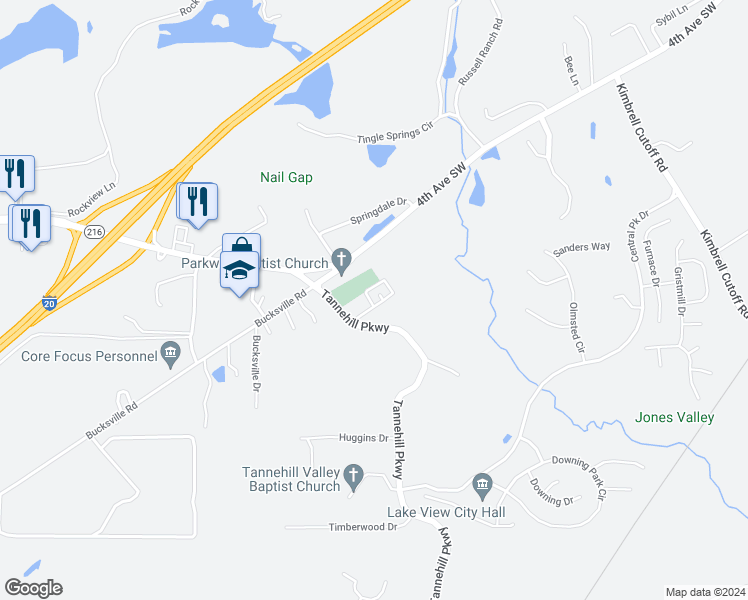 map of restaurants, bars, coffee shops, grocery stores, and more near 13008 Fisher Circle in McCalla