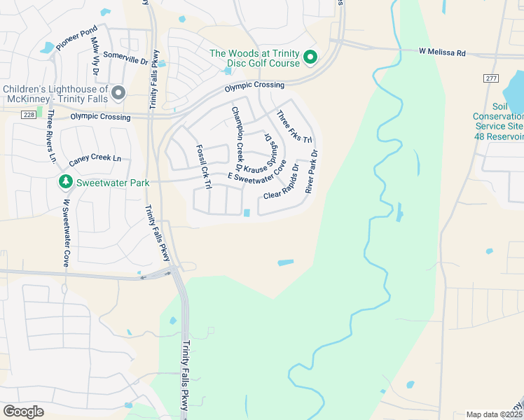 map of restaurants, bars, coffee shops, grocery stores, and more near 7300 Clear Rapids Drive in McKinney