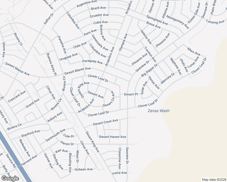 map of restaurants, bars, coffee shops, grocery stores, and more near 2068 Desert Circle Avenue in Thermal