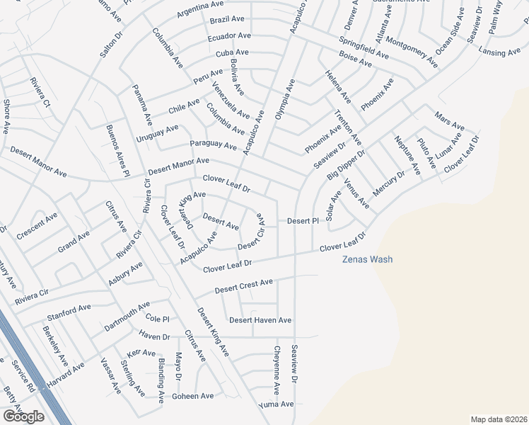 map of restaurants, bars, coffee shops, grocery stores, and more near 2068 Desert Circle Avenue in Thermal