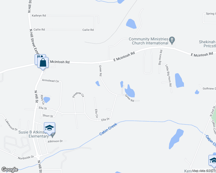 map of restaurants, bars, coffee shops, grocery stores, and more near 938 Greer Road in Griffin