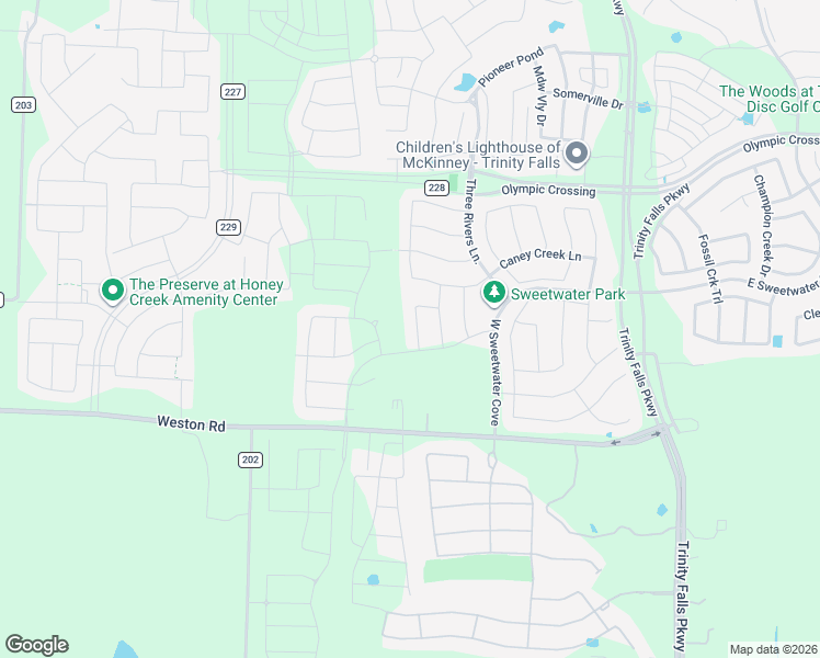 map of restaurants, bars, coffee shops, grocery stores, and more near 7517 Comal River Trace in McKinney