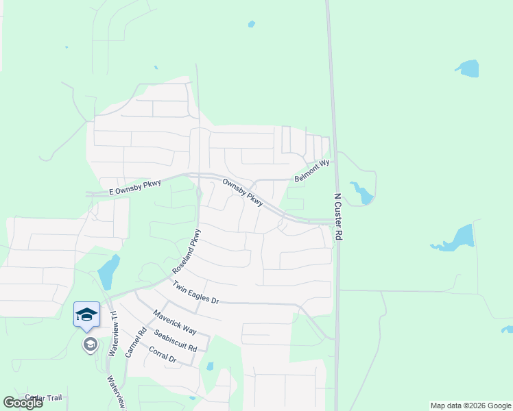 map of restaurants, bars, coffee shops, grocery stores, and more near 3405 Paneer Court in Celina