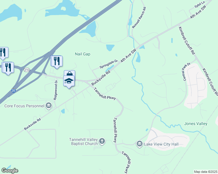 map of restaurants, bars, coffee shops, grocery stores, and more near 13022 Fisher Circle in McCalla