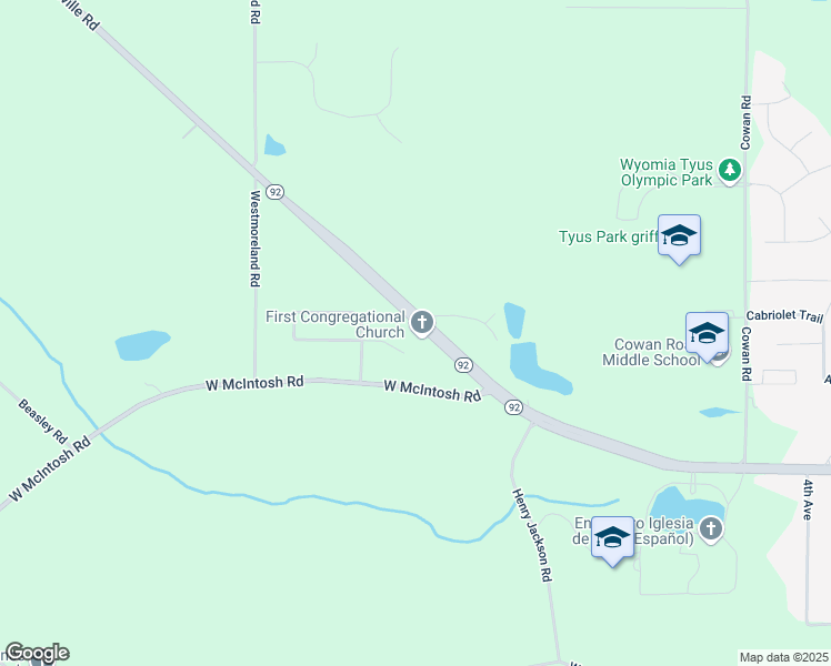 map of restaurants, bars, coffee shops, grocery stores, and more near 2384 Fayetteville Road in Griffin