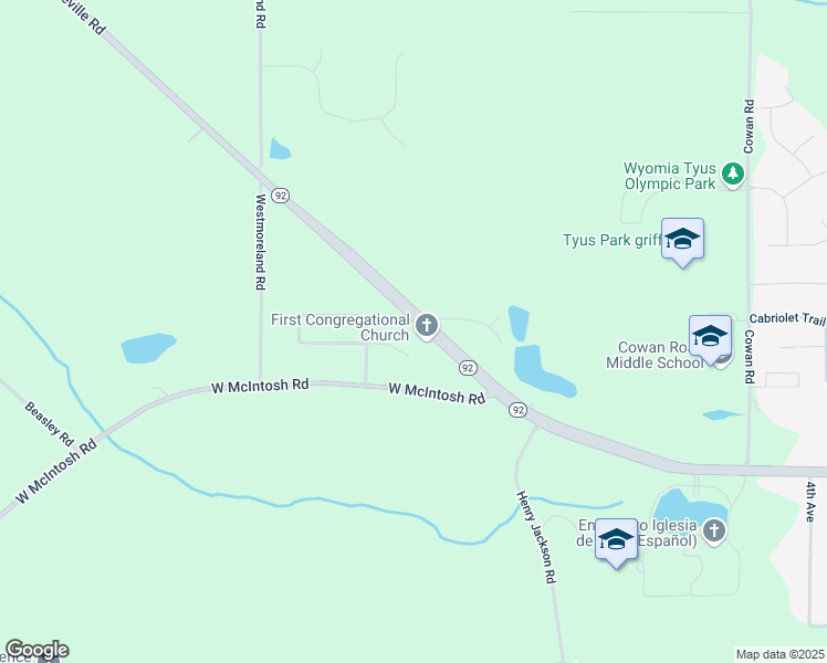 map of restaurants, bars, coffee shops, grocery stores, and more near 2392 Fayetteville Road in Griffin
