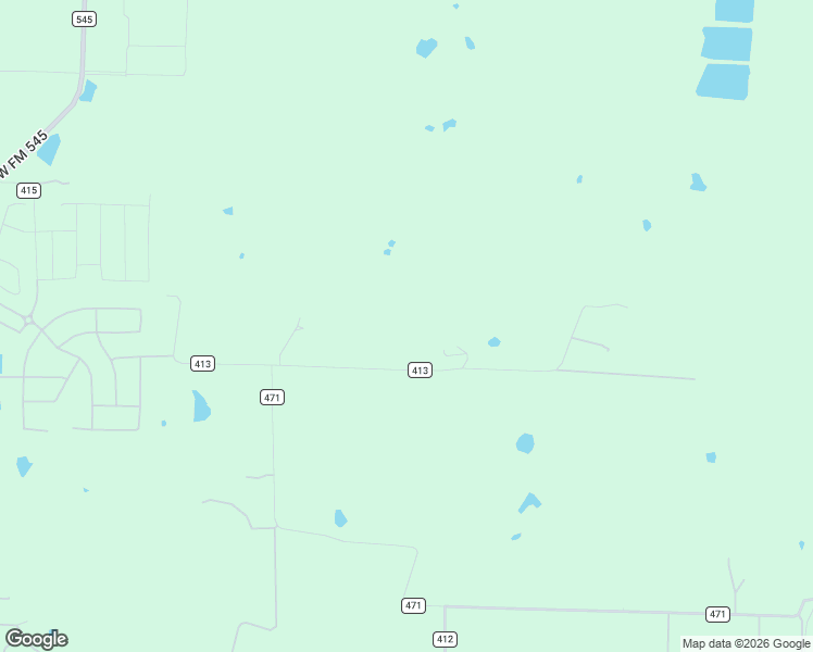 map of restaurants, bars, coffee shops, grocery stores, and more near 5335 County Road 413 in Melissa