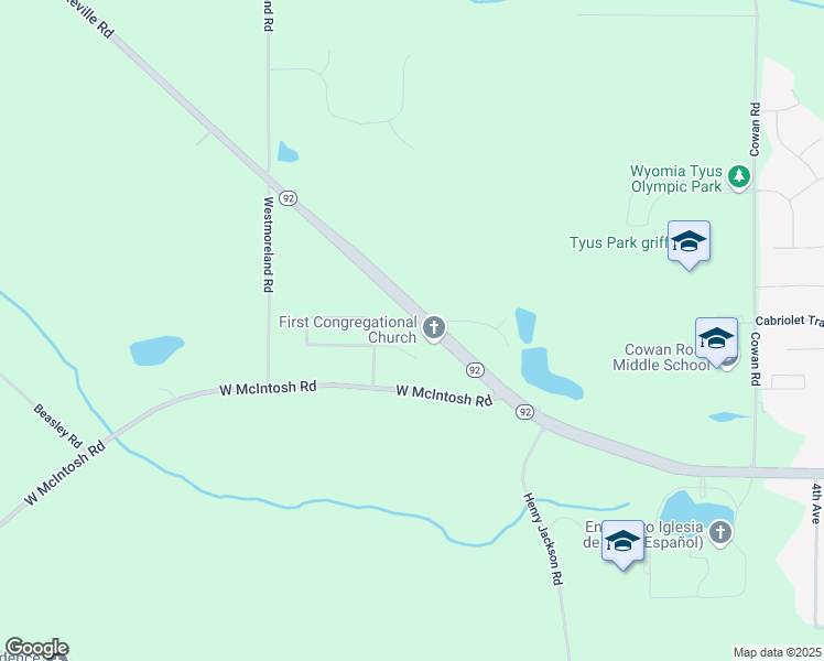 map of restaurants, bars, coffee shops, grocery stores, and more near 2392 Fayetteville Road in Griffin