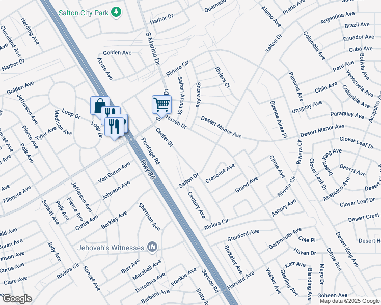 map of restaurants, bars, coffee shops, grocery stores, and more near 2062 Center Street in Thermal