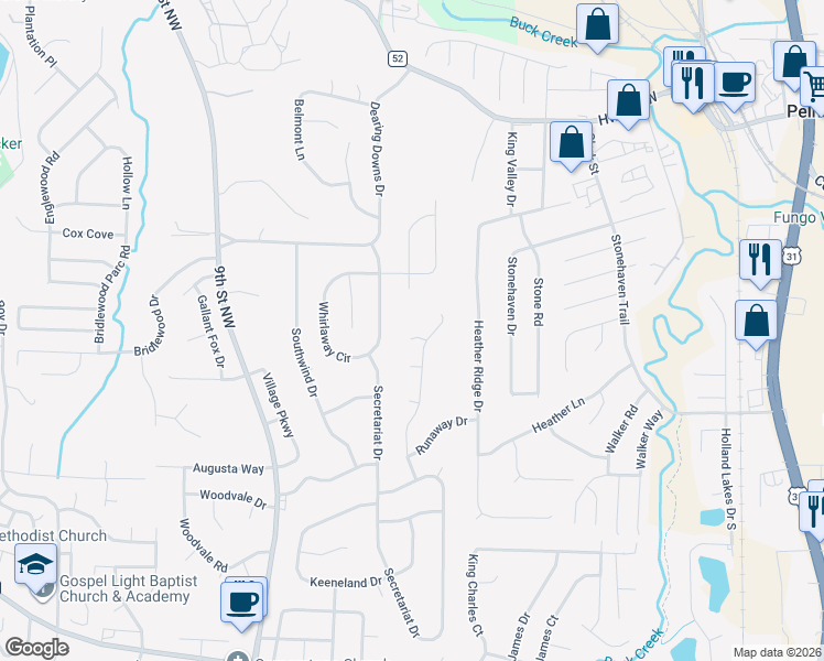 map of restaurants, bars, coffee shops, grocery stores, and more near 1804 Olympia Circle in Helena