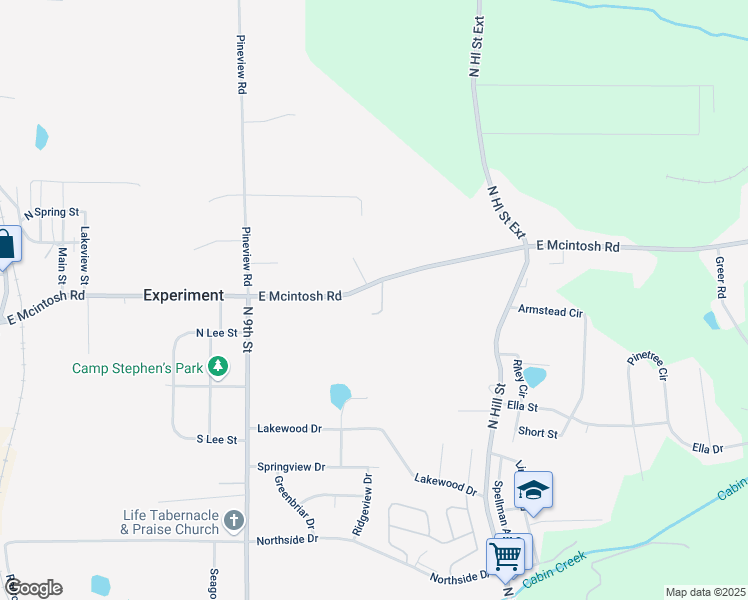 map of restaurants, bars, coffee shops, grocery stores, and more near 528 East Mcintosh Road in Griffin