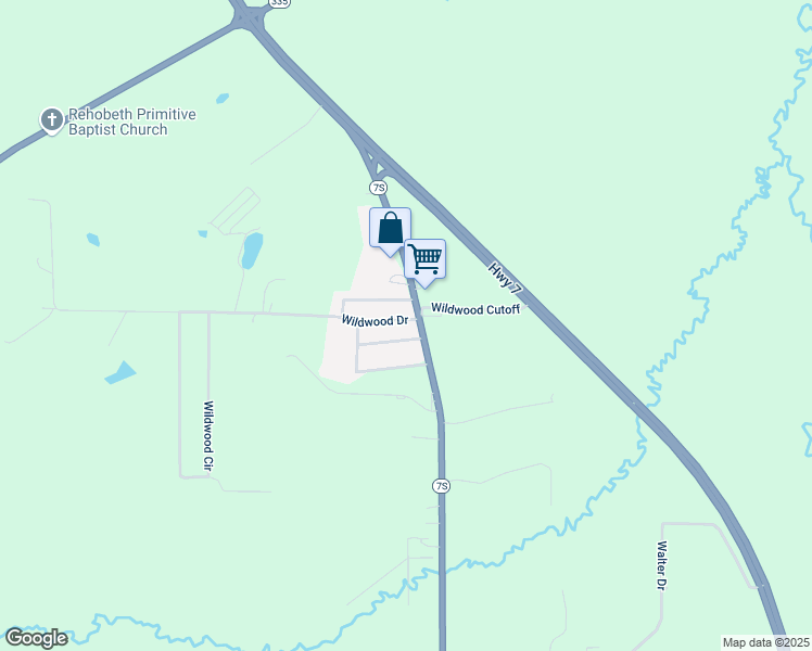 map of restaurants, bars, coffee shops, grocery stores, and more near 306 Wildwood Drive in El Dorado