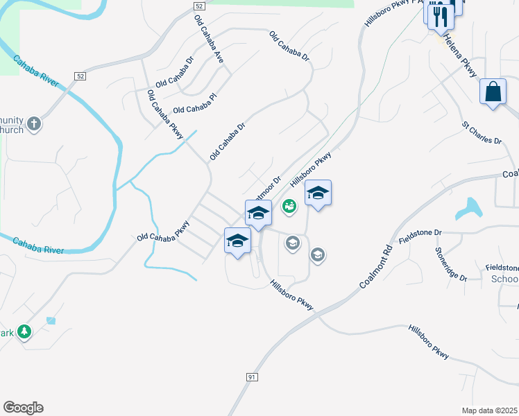 map of restaurants, bars, coffee shops, grocery stores, and more near 607 Bentmoor Drive in Helena