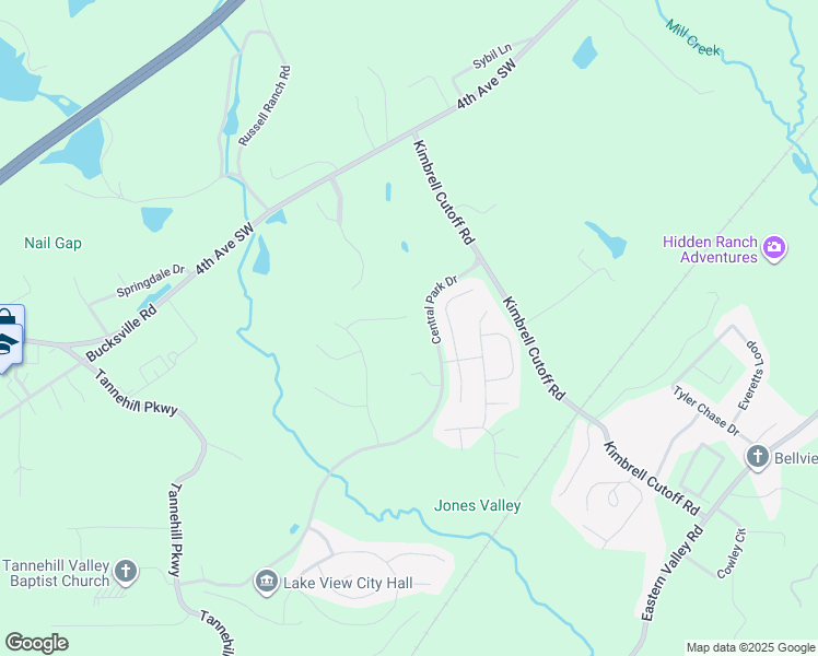 map of restaurants, bars, coffee shops, grocery stores, and more near 22865 Sanders Way in McCalla