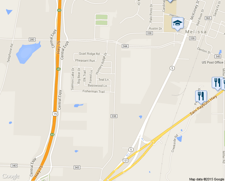 map of restaurants, bars, coffee shops, grocery stores, and more near 2050 Elk Chase Dr in Melissa