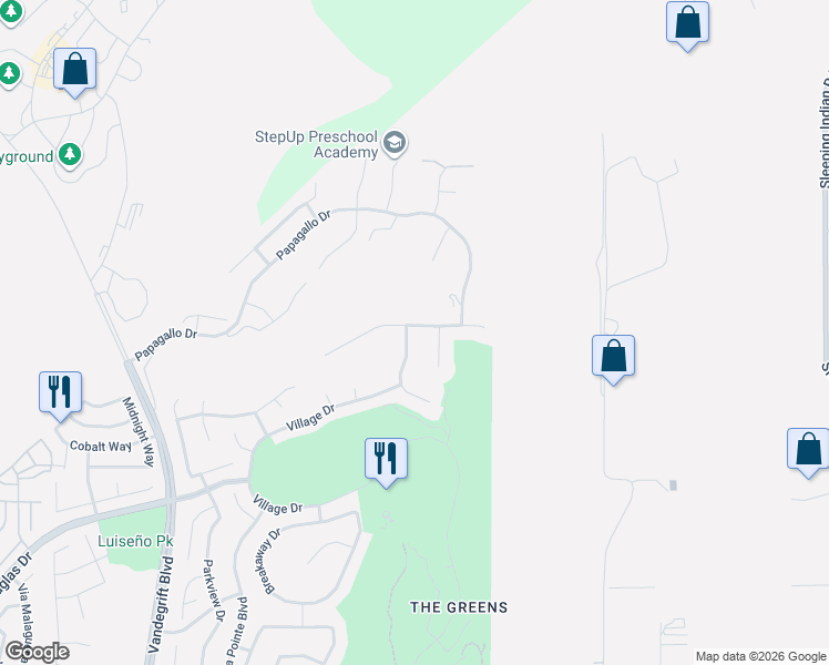 map of restaurants, bars, coffee shops, grocery stores, and more near 1100 Championship Road in Oceanside