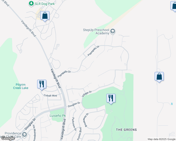 map of restaurants, bars, coffee shops, grocery stores, and more near 5461 Parrolette Court in Oceanside