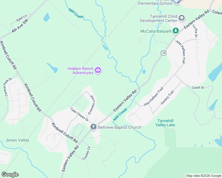 map of restaurants, bars, coffee shops, grocery stores, and more near 6549 Eastern Valley Road in McCalla