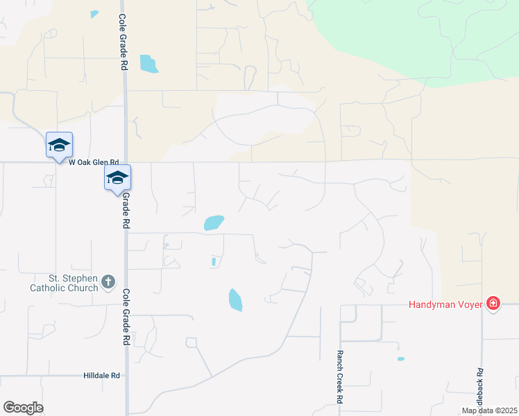 map of restaurants, bars, coffee shops, grocery stores, and more near 31340 Justin Place in Valley Center