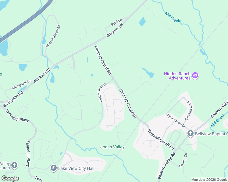map of restaurants, bars, coffee shops, grocery stores, and more near 7445 Gristmill Circle in McCalla