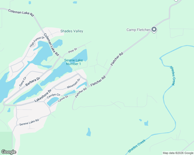 map of restaurants, bars, coffee shops, grocery stores, and more near 5377 Fletcher Road in McCalla