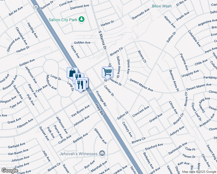 map of restaurants, bars, coffee shops, grocery stores, and more near 2092 Center Street in Thermal