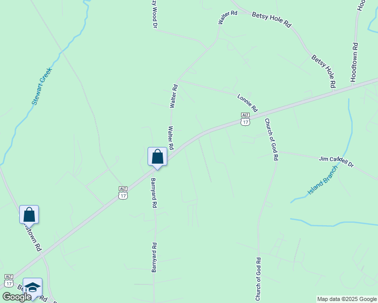 map of restaurants, bars, coffee shops, grocery stores, and more near 2264 U.S. 17 Alternate in Bonneau