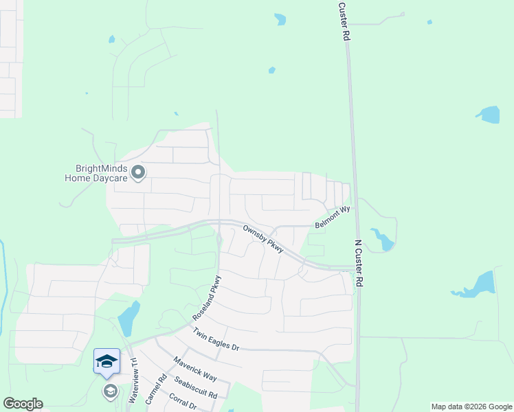 map of restaurants, bars, coffee shops, grocery stores, and more near 3002 Seattle Slew Drive in Celina
