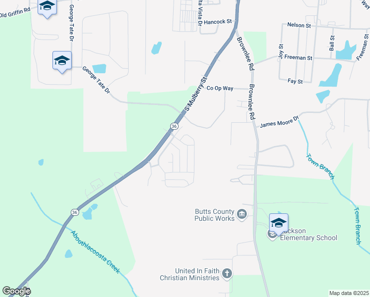 map of restaurants, bars, coffee shops, grocery stores, and more near 147 Flowering Cherry Street in Jackson