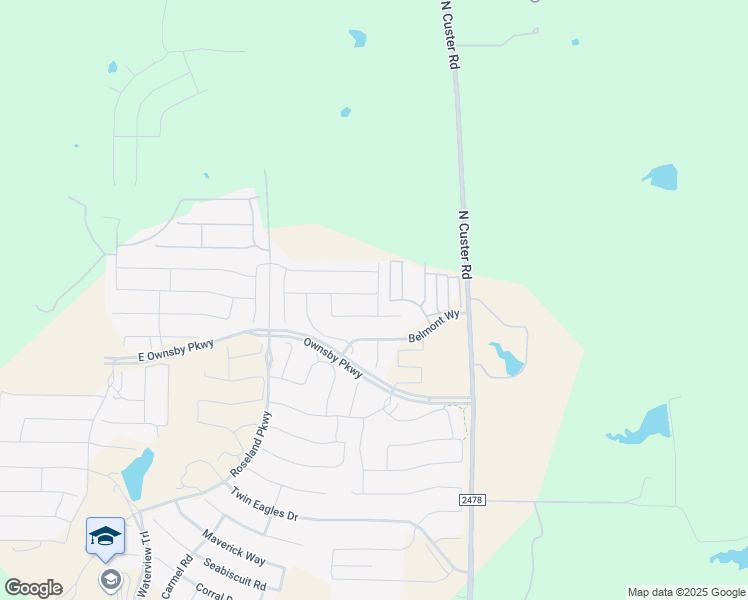 map of restaurants, bars, coffee shops, grocery stores, and more near 3055 Seattle Slew Drive in Celina