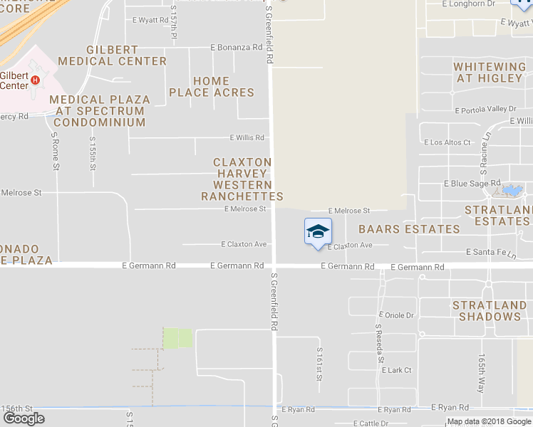 map of restaurants, bars, coffee shops, grocery stores, and more near 2381 East Melrose Street in Gilbert