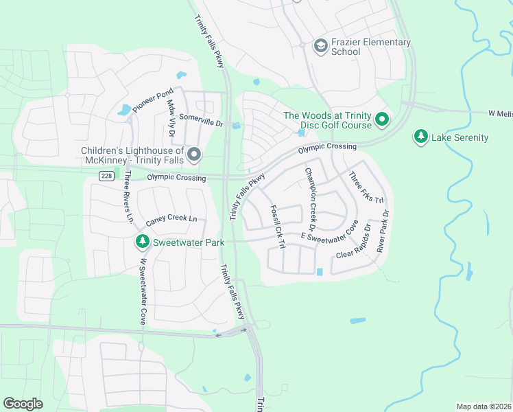 map of restaurants, bars, coffee shops, grocery stores, and more near 7908 Lewisville Lane in McKinney