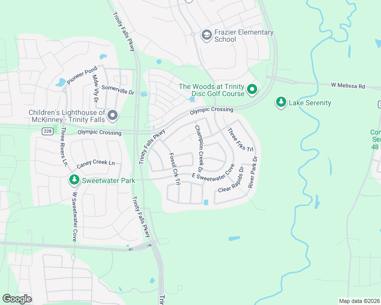 map of restaurants, bars, coffee shops, grocery stores, and more near Mossy Rock Drive in McKinney