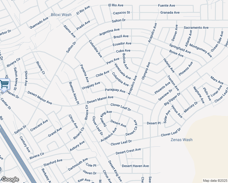 map of restaurants, bars, coffee shops, grocery stores, and more near 1021 Paraguay Avenue in Thermal
