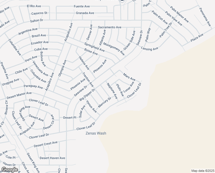 map of restaurants, bars, coffee shops, grocery stores, and more near 2107 Neptune Avenue in Thermal