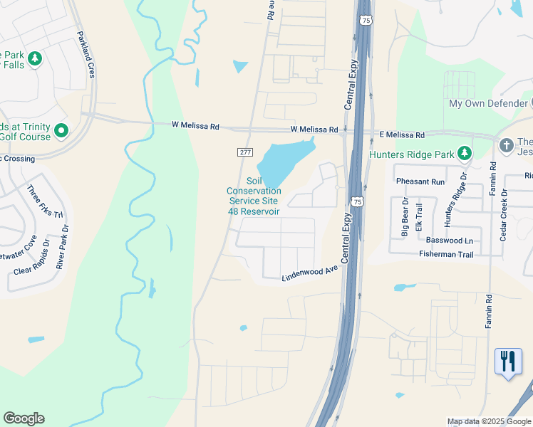 map of restaurants, bars, coffee shops, grocery stores, and more near 314 Miramar Avenue in Melissa