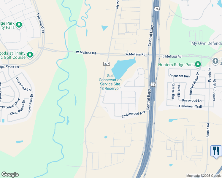 map of restaurants, bars, coffee shops, grocery stores, and more near 314 Miramar Avenue in Melissa