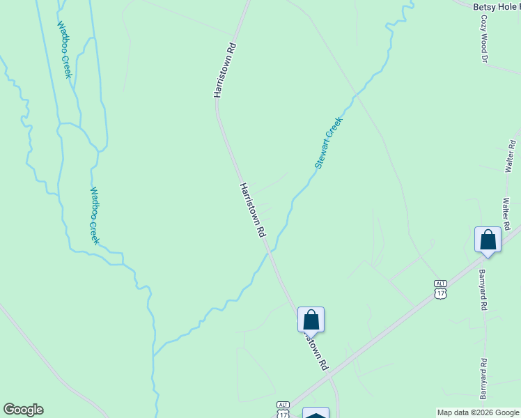 map of restaurants, bars, coffee shops, grocery stores, and more near 1136 Harristown Road in Bonneau