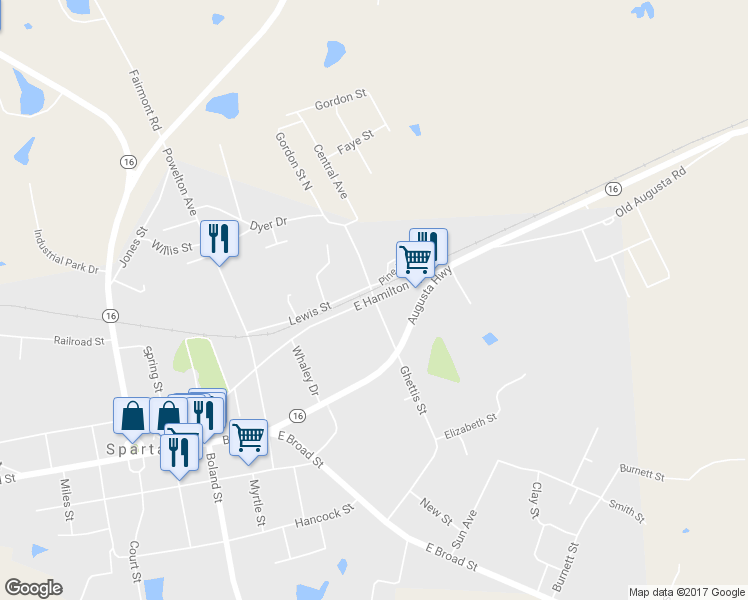 map of restaurants, bars, coffee shops, grocery stores, and more near 500 Walker Street in Sparta