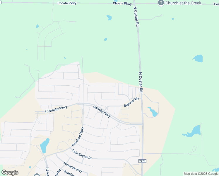 map of restaurants, bars, coffee shops, grocery stores, and more near 3038 Seattle Slew Drive in Celina