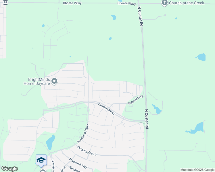 map of restaurants, bars, coffee shops, grocery stores, and more near 3002 Seattle Slew Drive in Celina