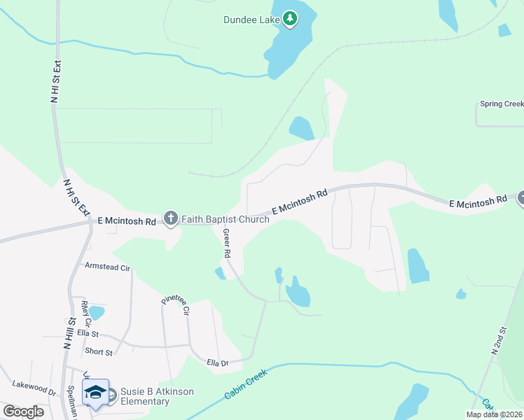 map of restaurants, bars, coffee shops, grocery stores, and more near 1006 East Mcintosh Road in Griffin