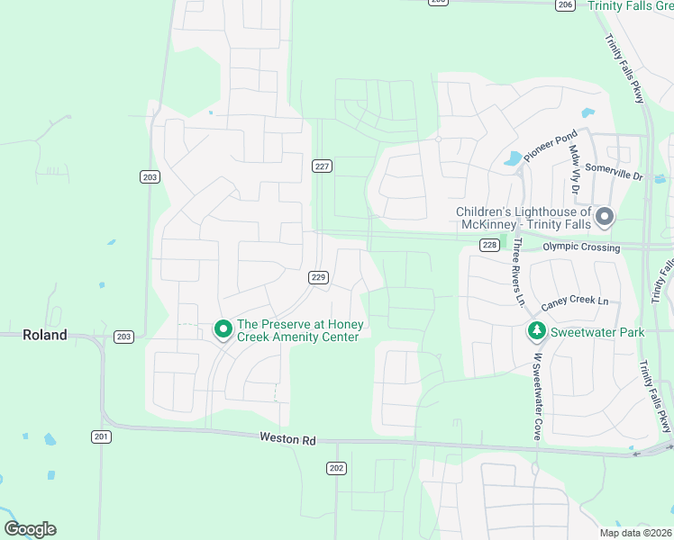 map of restaurants, bars, coffee shops, grocery stores, and more near 5000-5038 County Road 227 in McKinney