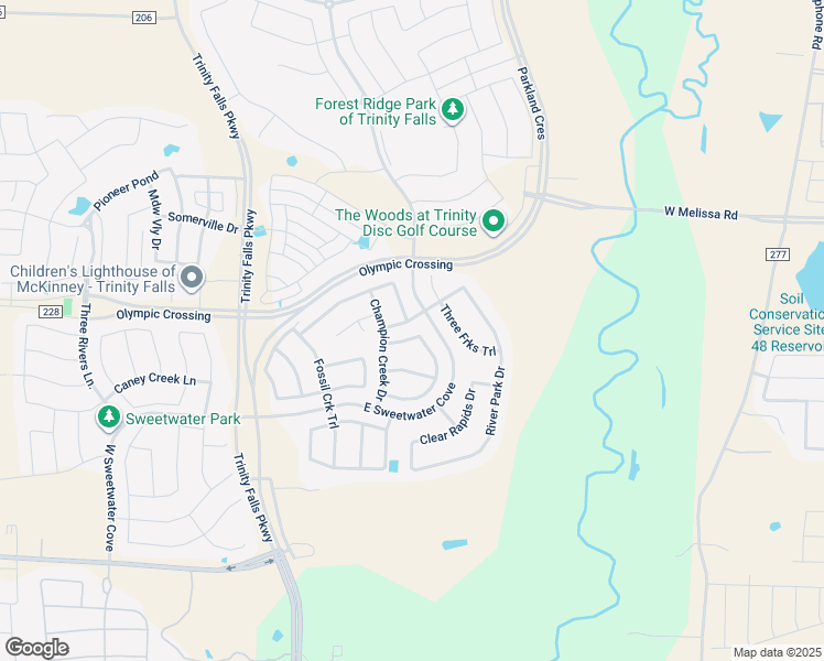 map of restaurants, bars, coffee shops, grocery stores, and more near 8000 Deep Water Cove in McKinney