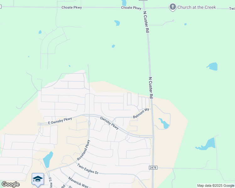 map of restaurants, bars, coffee shops, grocery stores, and more near 3036 Bold Ruler Road in Celina